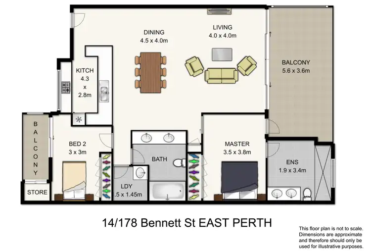 Floorplan of Homely apartment listing, 14/178 Bennett Street, East Perth WA 6004