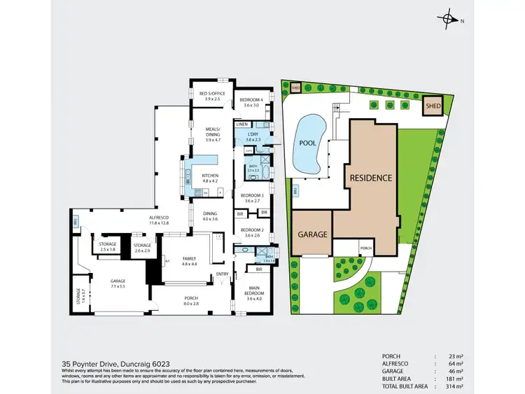 Floorplan of Homely house listing, 35 Poynter Drive, Duncraig WA 6023