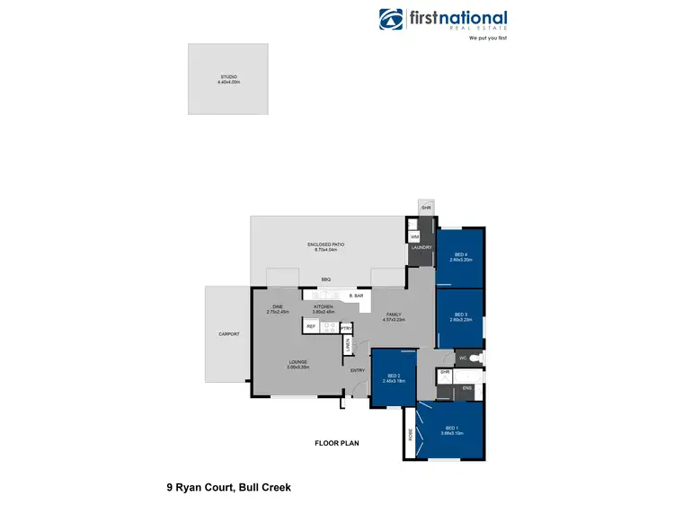 Floorplan of Homely house listing, 9 Ryan Court, Bull Creek WA 6149