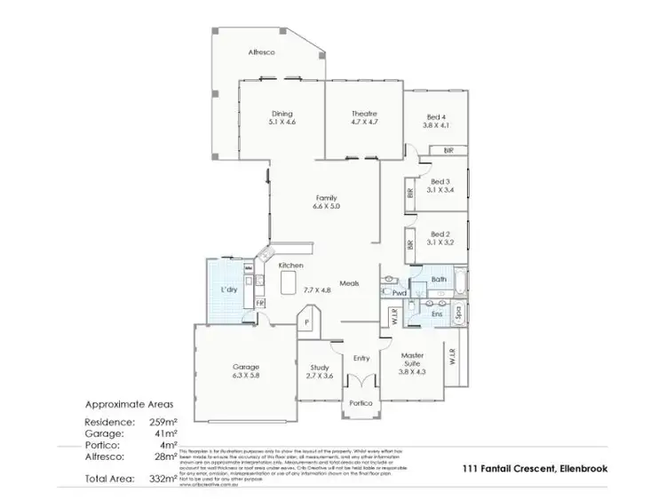 Floorplan of Homely house listing, 111 Fantail Crescent, Ellenbrook WA 6069