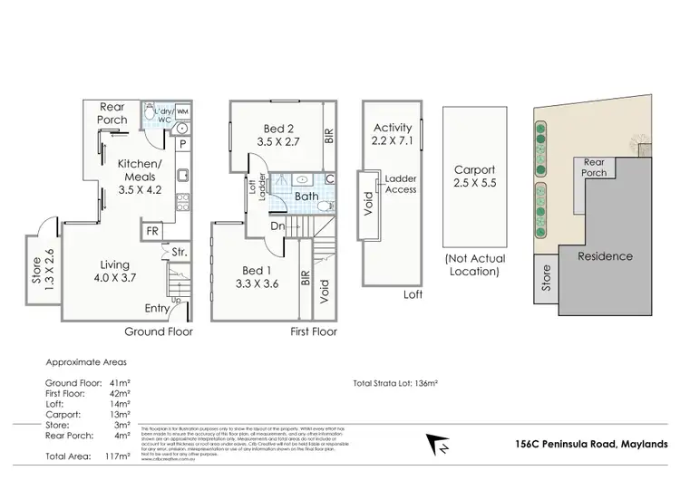 Floorplan of Homely townhouse listing, 156C Peninsula Road, Maylands WA 6051
