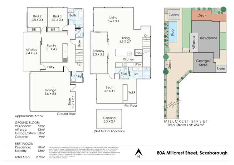 Floorplan of Homely house listing, 80a Millcrest Street, Scarborough WA 6019