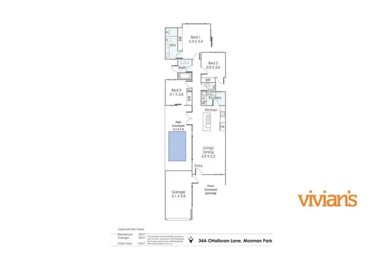 Floorplan of Homely house listing, 34a O'Halloran Lane, Mosman Park WA 6012