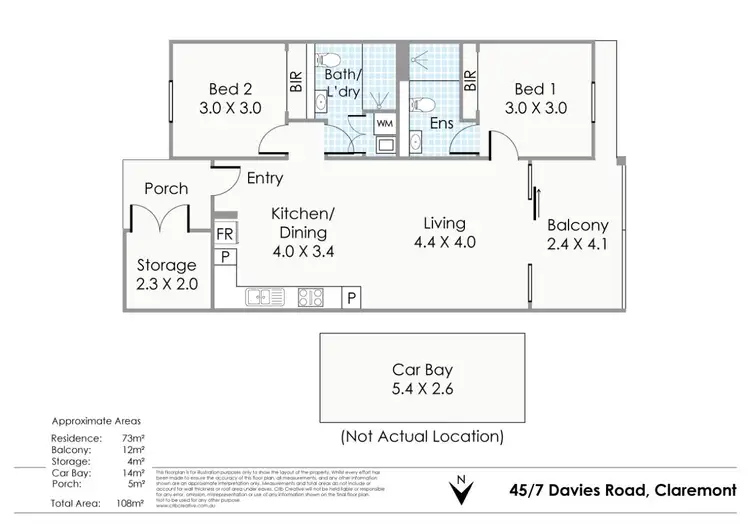 Floorplan of Homely apartment listing, 45/7 Davies Road, Claremont WA 6010