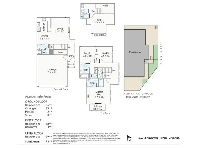 Floorplan of Homely townhouse listing, 1/67 Aquaviva Circle, Viveash WA 6056