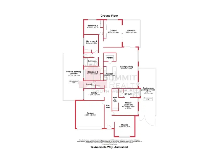 Floorplan of Homely house listing, 14 Ammolite Way, Australind WA 6233