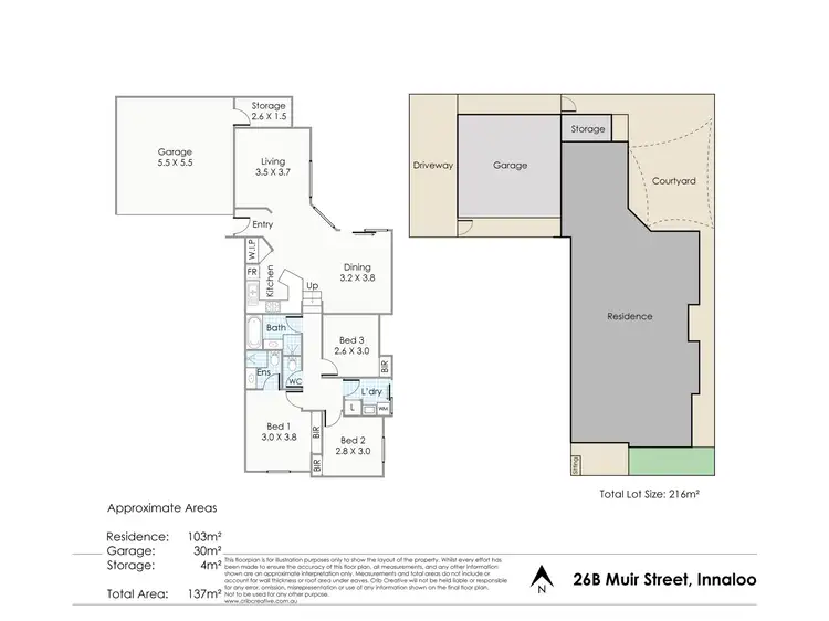 Floorplan of Homely villa listing, 26B Muir Street, Innaloo WA 6018