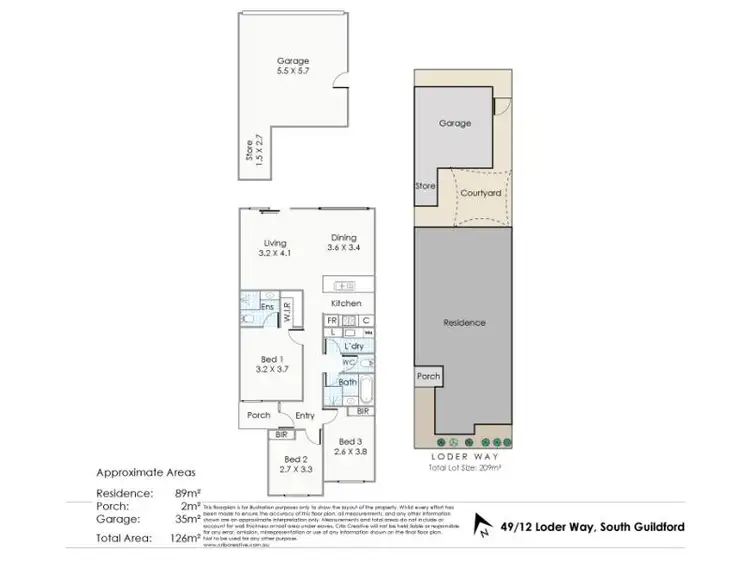 Floorplan of Homely unit listing, 49/12 Loder Way, South Guildford WA 6055