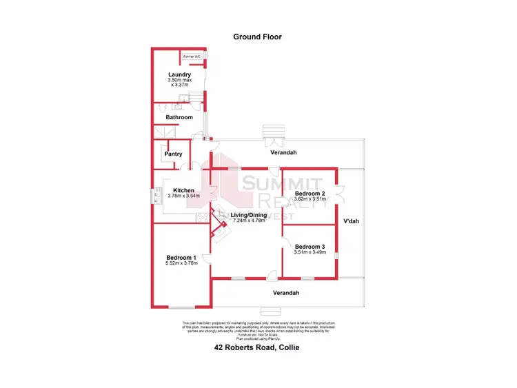 Floorplan of Homely house listing, 42 Roberts Street, Collie WA 6225
