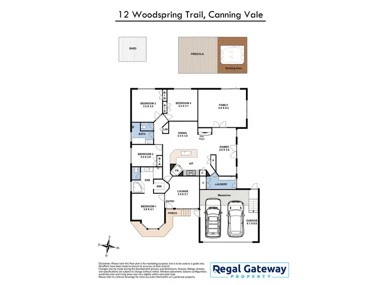 Floorplan of Homely house listing, 12 Woodspring Trail, Canning Vale WA 6155