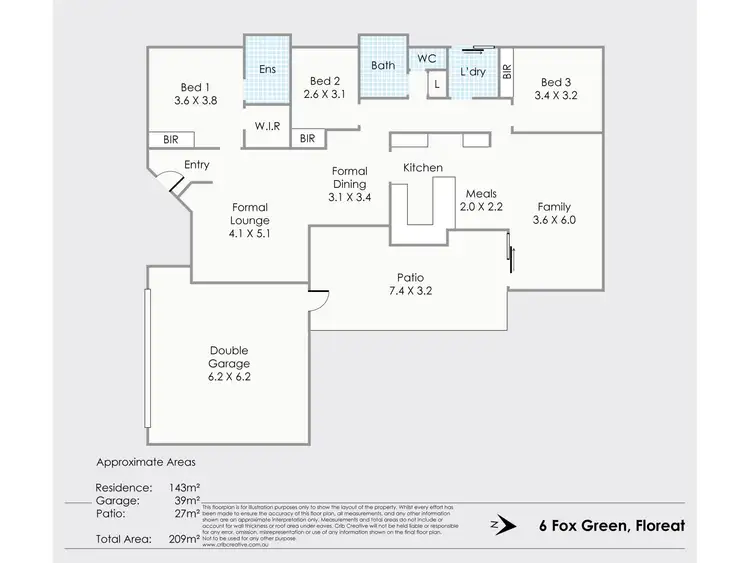Floorplan of Homely house listing, 6 Fox Green, Floreat WA 6014