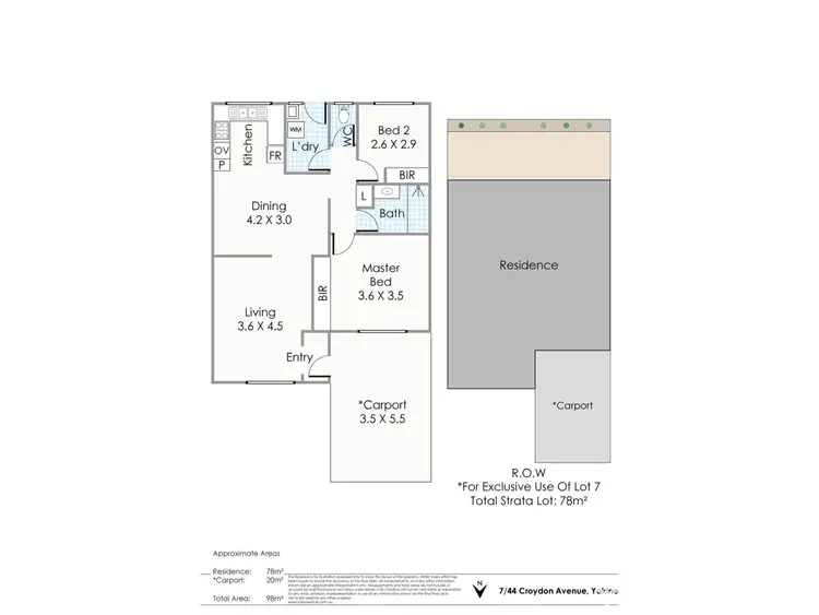Floorplan of Homely villa listing, 7/44 Croydon Avenue, Yokine WA 6060