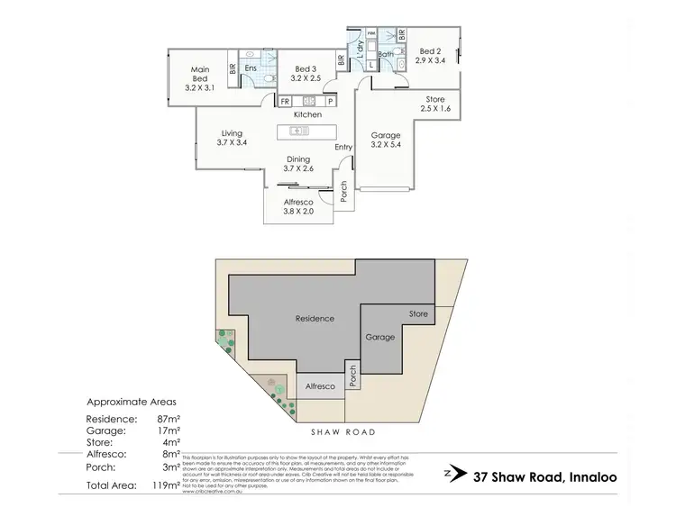 Floorplan of Homely villa listing, 37 Shaw Road, Innaloo WA 6018