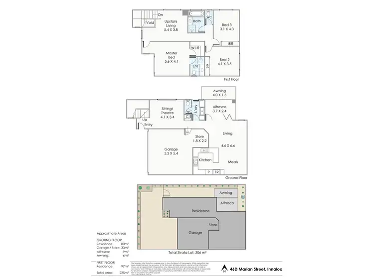 Floorplan of Homely townhouse listing, 46D Marian Street, Innaloo WA 6018