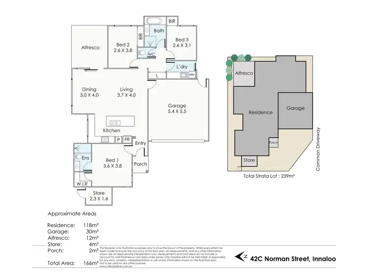 Floorplan of Homely villa listing, 42C Norman Street, Innaloo WA 6018