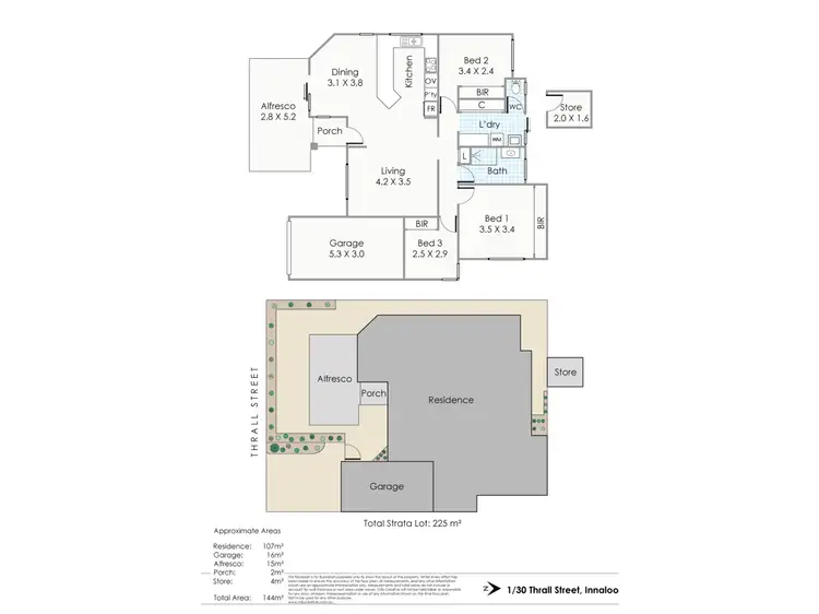 Floorplan of Homely villa listing, 1/30 Thrall Street, Innaloo WA 6018