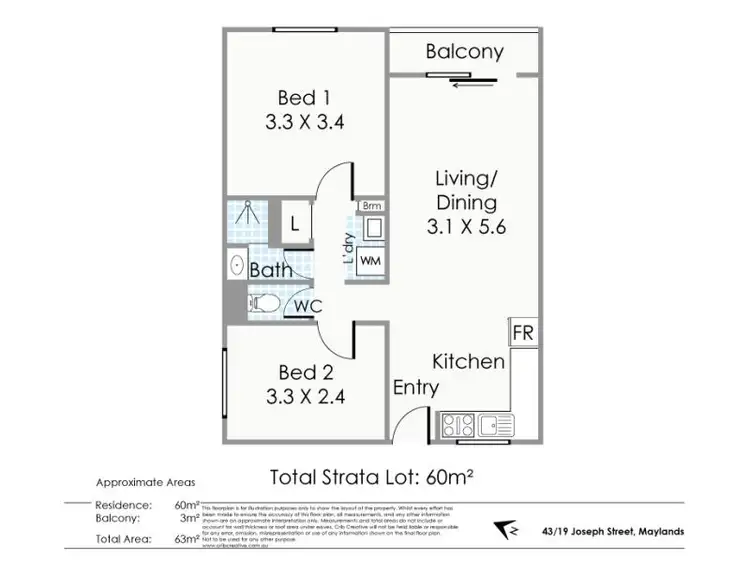 Floorplan of Homely apartment listing, 43/19 Joseph Street, Maylands WA 6051