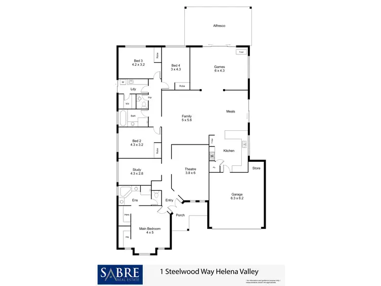 Floorplan of Homely house listing, 1 Steelwood Way, Helena Valley WA 6056