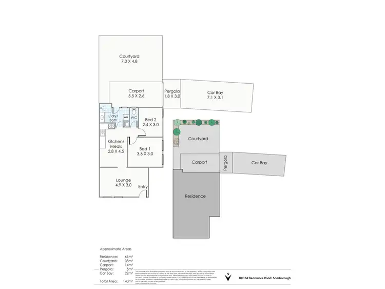 Floorplan of Homely villa listing, 10/134 Deanmore Road, Scarborough WA 6019