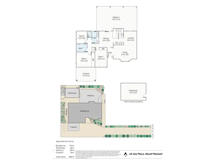 Floorplan of Homely house listing, 6A Lisa Place, Mount Pleasant WA 6153