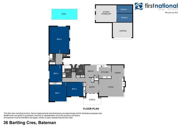 Floorplan of Homely house listing, 36 Bartling Crescent, Bateman WA 6150