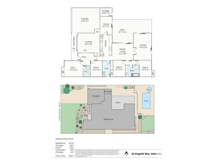 Floorplan of Homely house listing, 53 Hogarth Way, Bateman WA 6150
