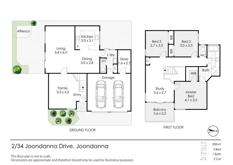 Floorplan of Homely townhouse listing, 2/34 Joondanna Drive, Joondanna WA 6060