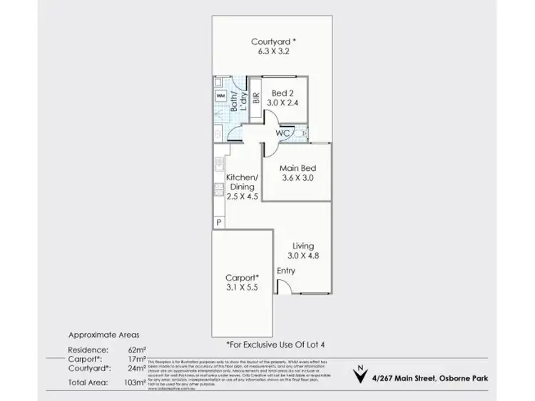 Floorplan of Homely villa listing, 4/267 Main Street, Osborne Park WA 6017