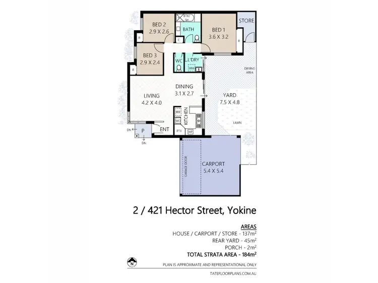 Floorplan of Homely villa listing, 2/421 Hector Street, Yokine WA 6060