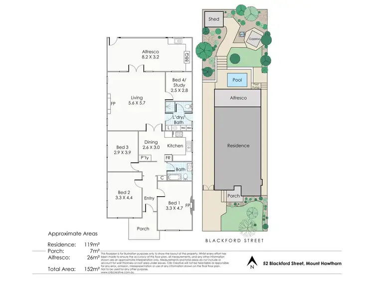 Floorplan of Homely house listing, 52 Blackford Street, Mount Hawthorn WA 6016