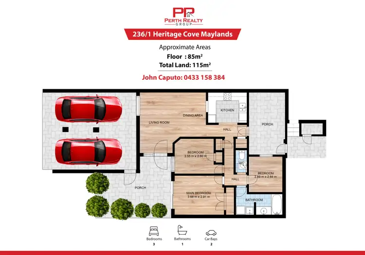 Floorplan of Homely unit listing, 236/1 Heritage Cove, Maylands WA 6051