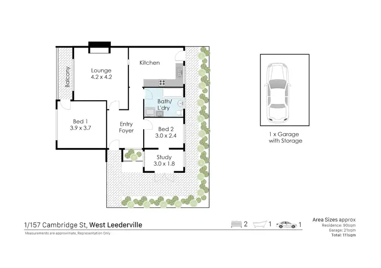 Floorplan of Homely unit listing, 1/157 Cambridge Street, West Leederville WA 6007
