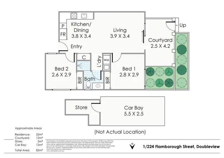 Floorplan of Homely apartment listing, 1/224 Flamborough Street, Doubleview WA 6018