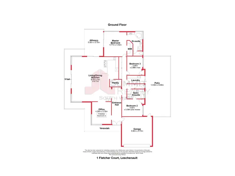 Floorplan of Homely house listing, 1 Fletcher Court, Leschenault WA 6233