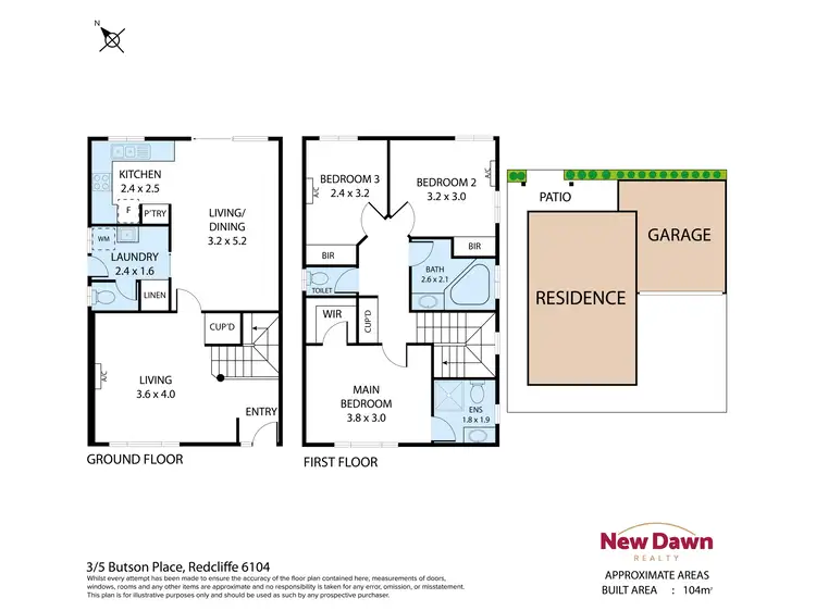 Floorplan of Homely house listing, 3/5 Butson Place, Redcliffe WA 6104