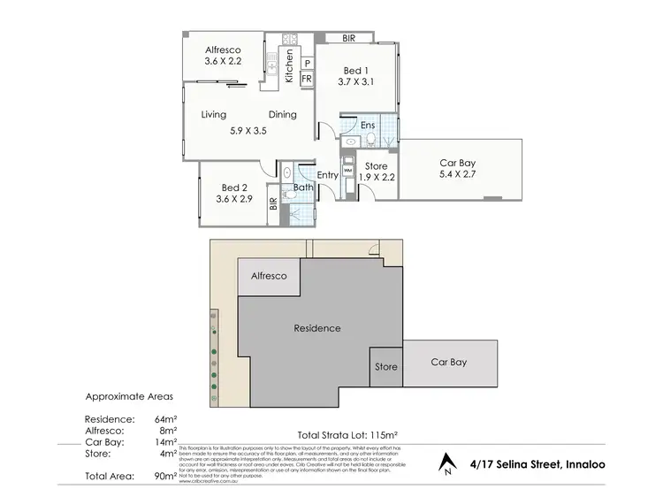 Floorplan of Homely apartment listing, 4/17 Selina Street, Innaloo WA 6018