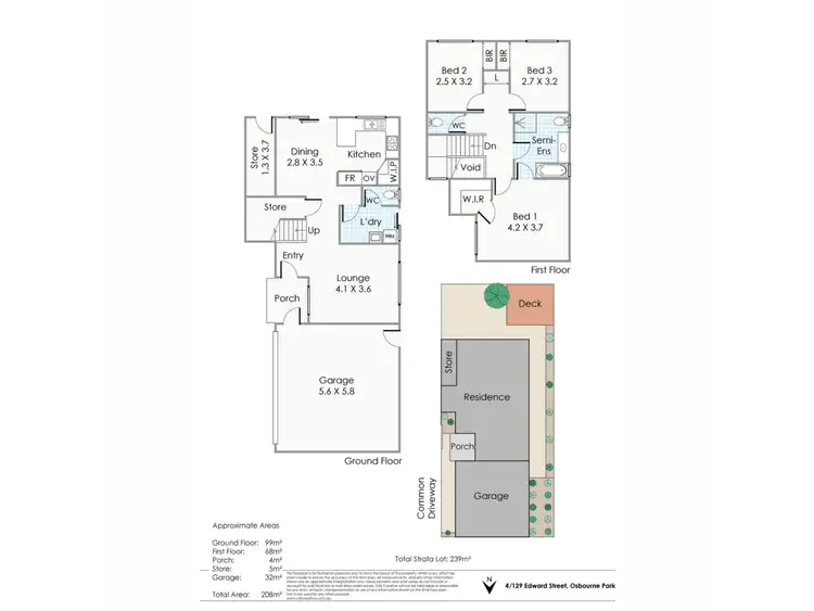 Floorplan of Homely townhouse listing, 4/129 Edward Street, Osborne Park WA 6017