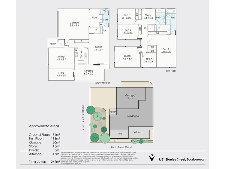 Floorplan of Homely townhouse listing, 1/81 Stanley Street, Scarborough WA 6019