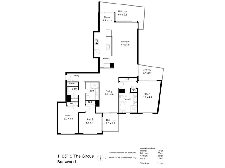 Floorplan of Homely apartment listing, 1103/19 The Circus, Burswood WA 6100