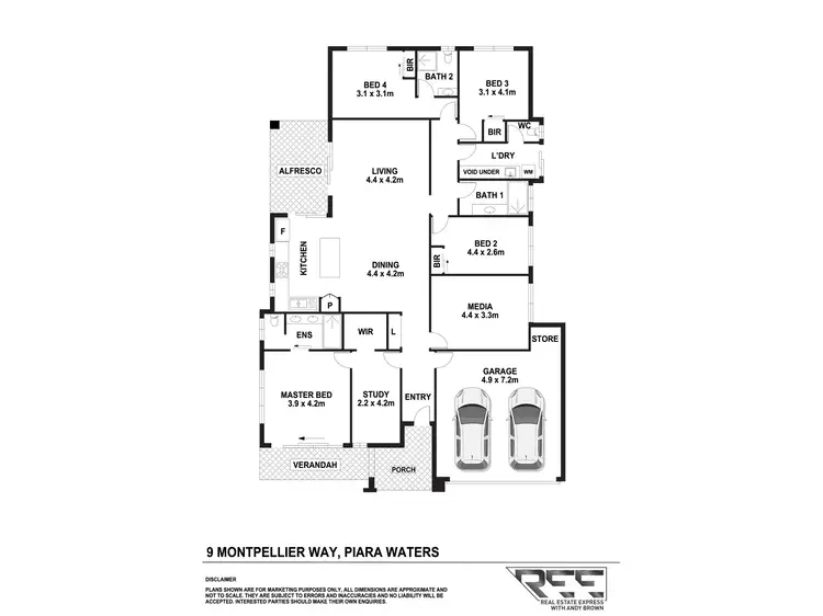 Floorplan of Homely house listing, 9 Montpellier Way, Piara Waters WA 6112