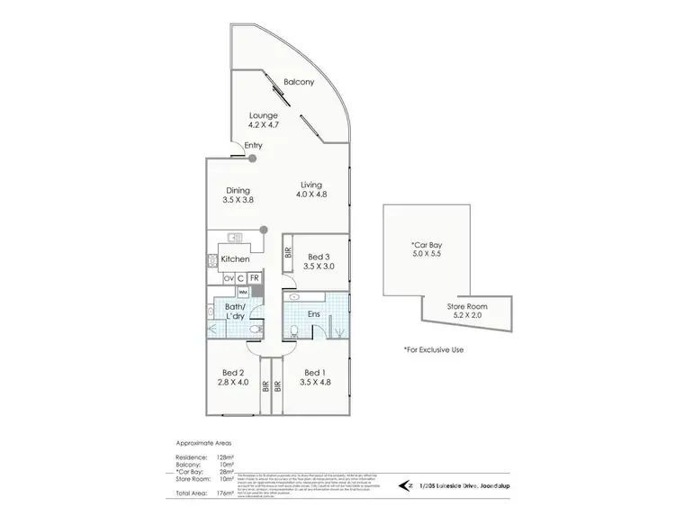 Floorplan of Homely apartment listing, 1/205 Lakeside Drive, Joondalup WA 6027