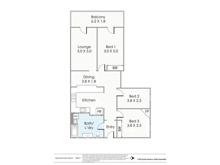 Floorplan of Homely apartment listing, 7/396 South Terrace, South Fremantle WA 6162