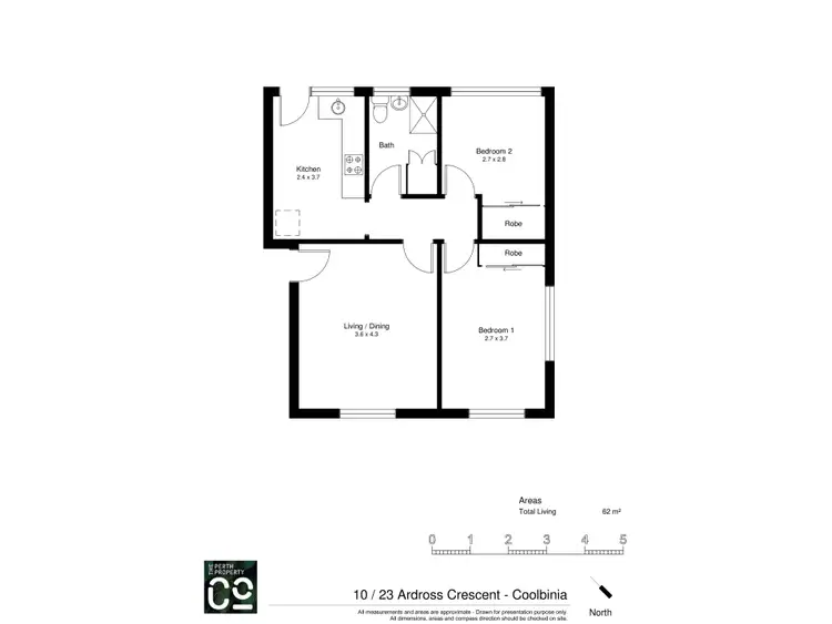 Floorplan of Homely apartment listing, 10/23 Ardross Crescent, Coolbinia WA 6050
