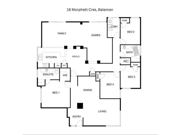Floorplan of Homely house listing, 18 Morphett Crescent, Bateman WA 6150