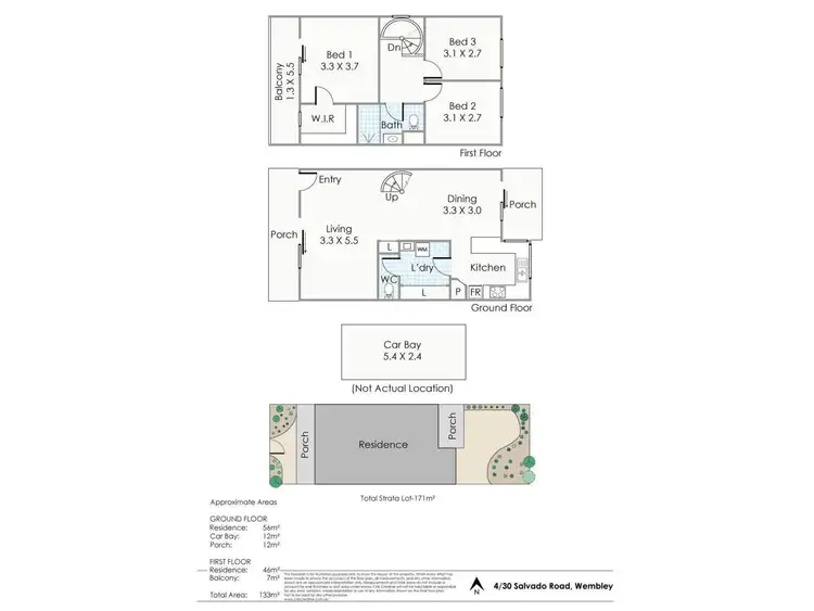 Floorplan of Homely townhouse listing, 4/30 Salvado Road, Wembley WA 6014