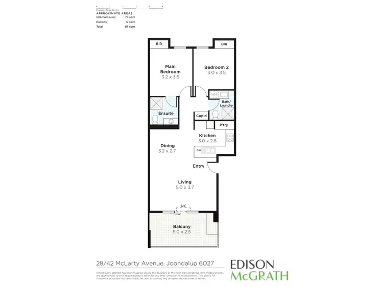 Floorplan of Homely apartment listing, 28/42 McLarty Avenue, Joondalup WA 6027