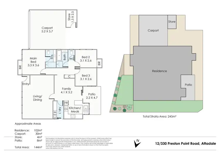 Floorplan of Homely villa listing, Villa 12/330 Preston Point Road, Attadale WA 6156