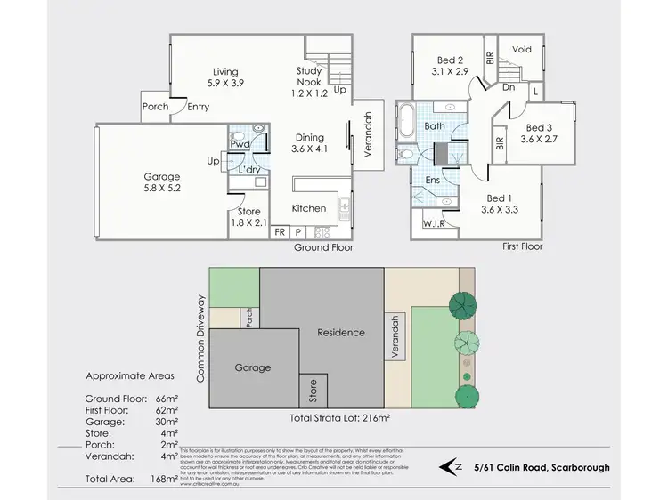 Floorplan of Homely townhouse listing, 5/61-63 Colin Road, Scarborough WA 6019