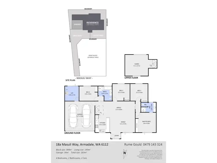 Floorplan of Homely unit listing, 18A Masuli Way, Armadale WA 6112
