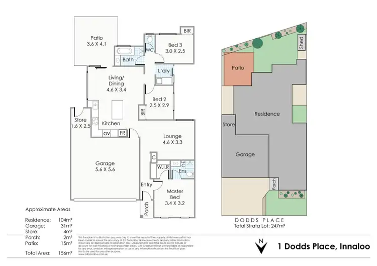 Floorplan of Homely house listing, 1 Dodds Place, Innaloo WA 6018